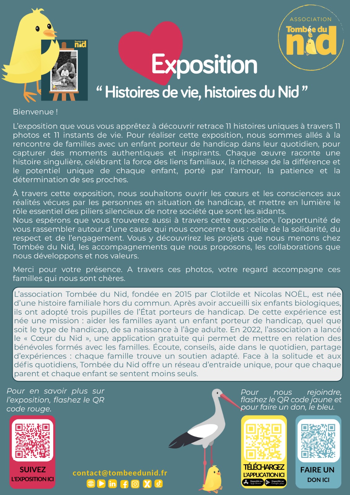 Exposition histoires de vie, histoires du Nid - Association Tombée du Nid